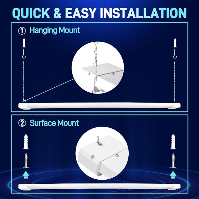hykolity 4 Pack 4FT LED Shop Light, Linkable Utility Shop Lights, 5000K - Image 3
