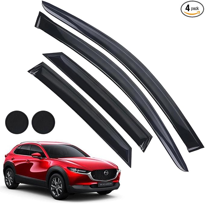 Rain Guards for Mazda CX-30 2020-2023, Tape-on Side Window Deflectors for Mazda by LETINGFAR