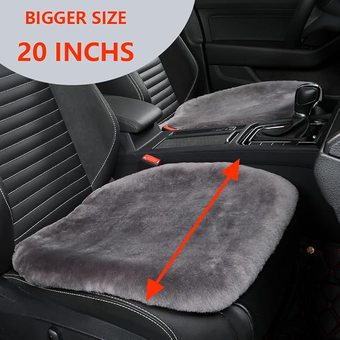 Fluffy Genuine Australia Sheepskin Car Seat Cover - Image 2