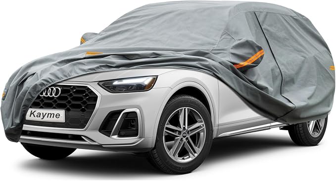 Kayme Heavy Duty SUV Car Cover Waterproof All Weather, Full Exterior Covers Sun by kayme
