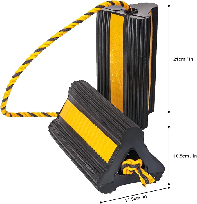 2 Pair Wheel Chocks for Travel Trailers, Rubber Tire Stopper Blocks - Image 2