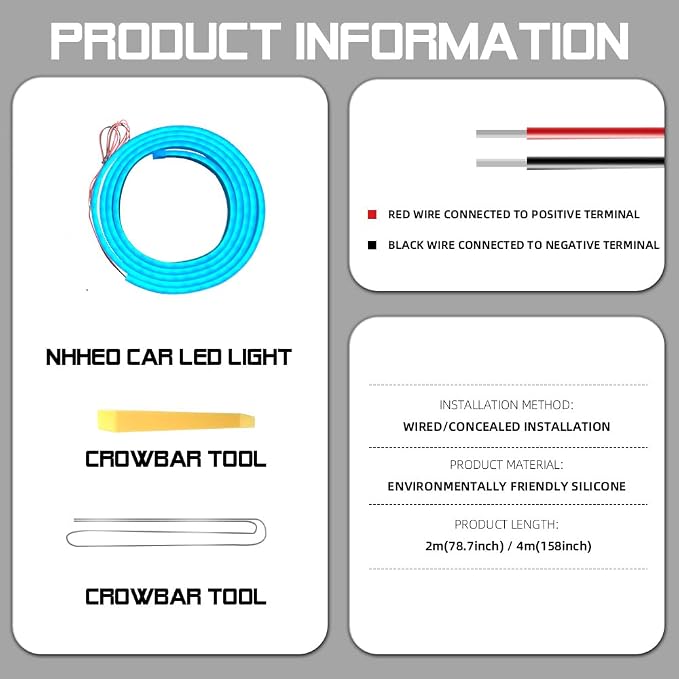 Car LED Strip Light For Trunk, 79Inch IP67 Silicone Waterproof Neon Light Strip - Image 8