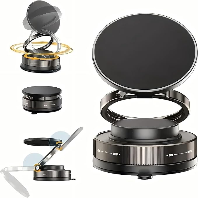 Super Strong Magnetic N52 car Phone Holder, 3-axis Folding, 360° Multi-Angle by Unknown