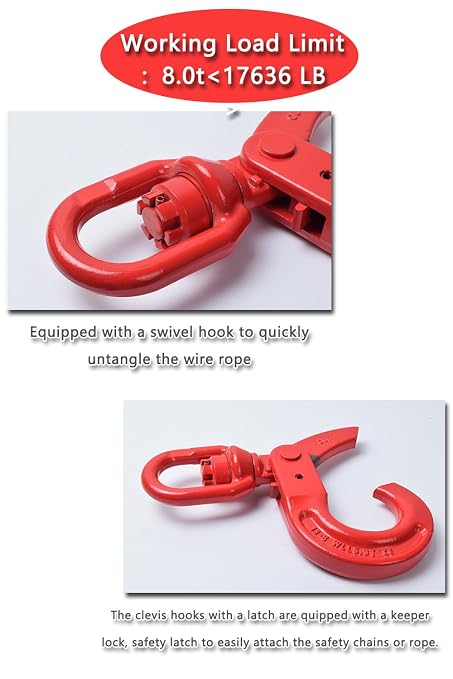 Swivel Self-Locking Hook 17636 lbs Heavy Duty Swivel Lifting Hook Swivel - Image 3