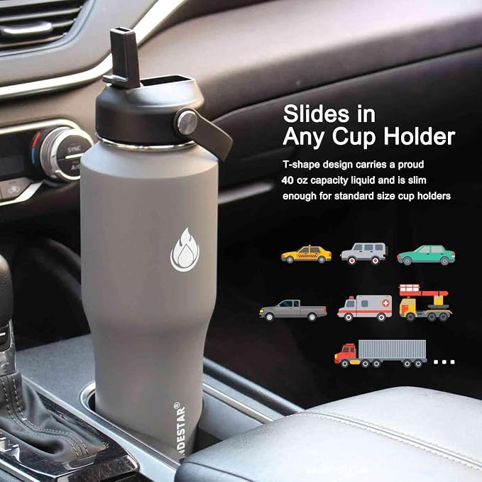 SENDESTAR 40oz Water Bottle Wide Mouth Stainless Steel Vacuum Insulated Double - Image 2