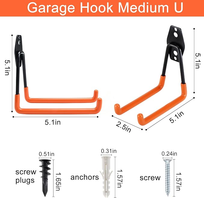 AOBEN Garage Hooks Heavy Duty, Steel Garage Storage Hooks, Utility Tool Hangers - Image 2