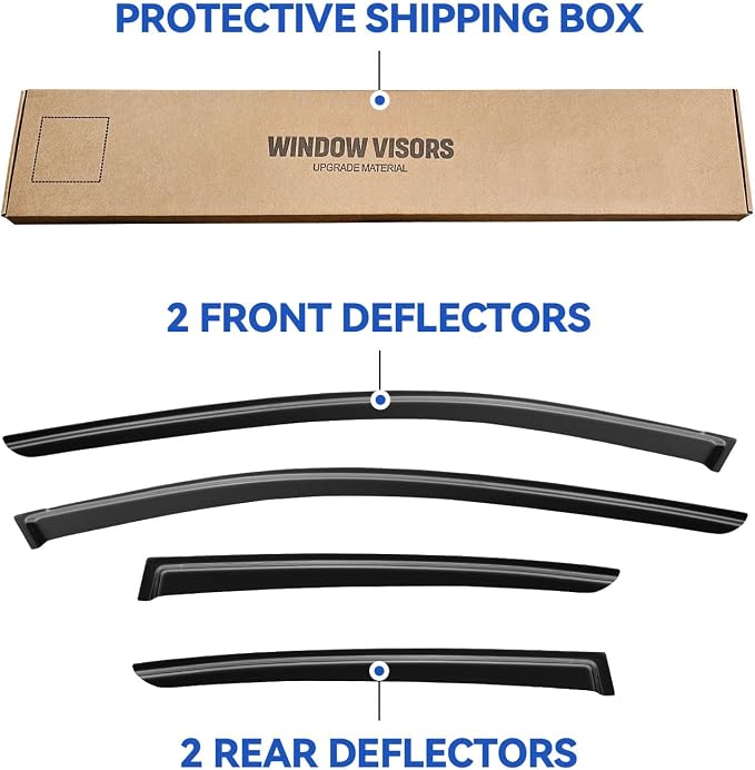 Window Visors Rain Guards for 2018-2023 Subaru Crosstrek, Out-Channel Window - Image 5