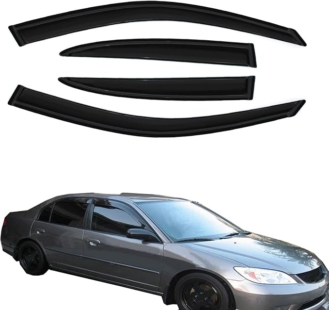 Smoke Sun/Rain Guards Wind Deflector Compatible by GLDIFA