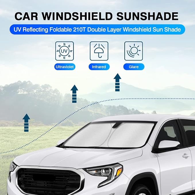 KUST Windshield Sun Shade for 2018-2023 2024 2025 GMC Terrain Window Sunshade - Image 2