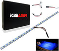 ICBEAMER 12" High Power Blue 18 SMDs 2835 LED Strip Light Universal Fit Car by ICBEAMER