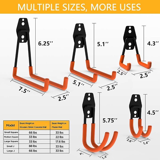 Intpro 12pack Steel Garage Storage Utility Double Hooks Organizer Heavy Duty - Image 2