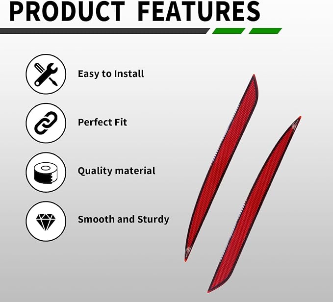 149581800C Tail Rear Bumper Reflector Red Pair LH RH Compatible - Image 6