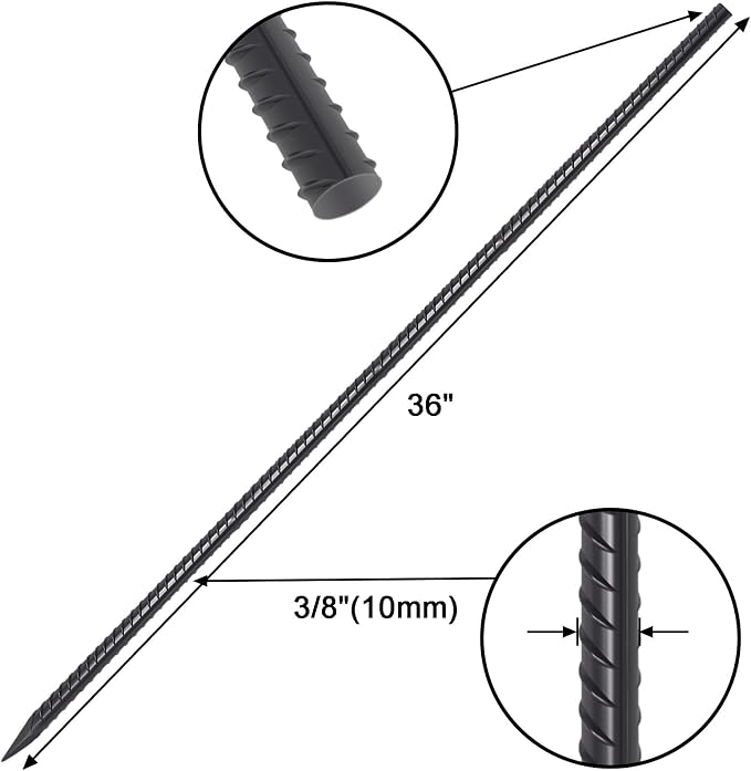 VVOKGO Rebar Stakes 36 Inch 16-Pack Concrete Form Stakes Heavy Duty Straight - Image 2