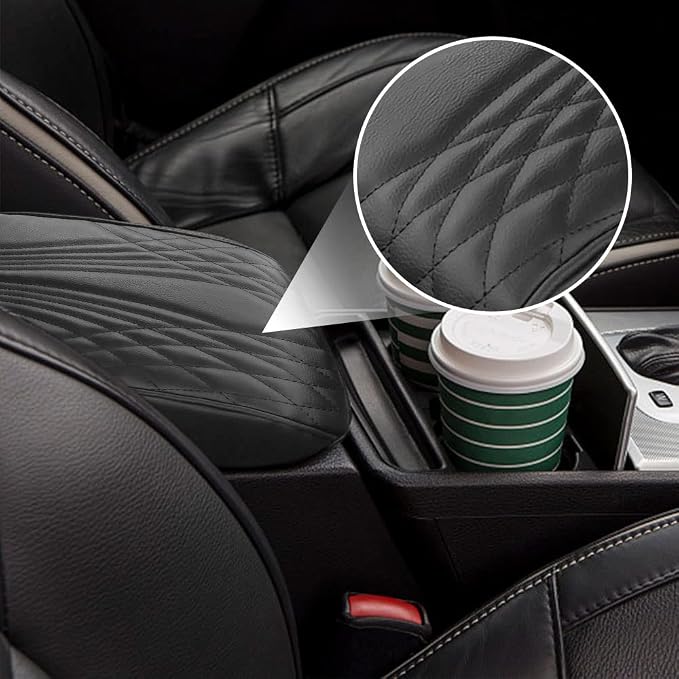 2025 Upgrade Universal Style Memory Cotton Car Armrest Box Pad, New Leather Car - Image 4