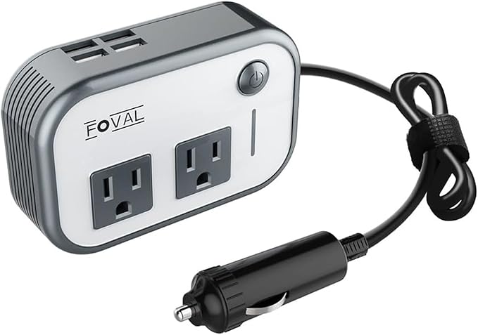 200W Car Power Inverter, FOVAL 12V DC to 110V AC Car Inverte by FOVAL