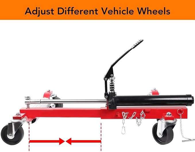 4 Pcs Car Wheel Dolly with Hydraulic Tire Jack, 1500LBS Capacity Trailer Dolly - Image 5