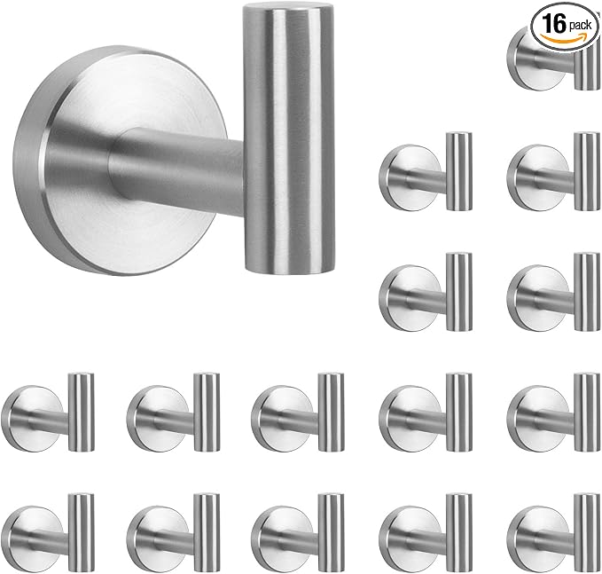 NearMoon Bath Towel Hooks- SUS 304 Stainless Steel Robe Hook Holder, Heavy Duty by NearMoon
