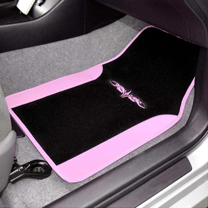 BDK carXS Fresh Two-Tone Carpet Floor Mats, Tribal Tattoo Design - Image 4