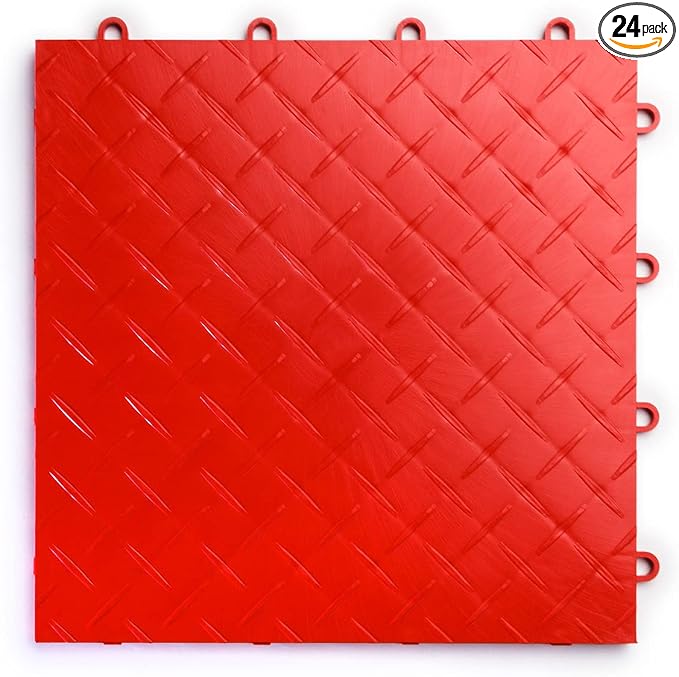 Big Floors RaceDeck Diamond Plate Design, Durable Interlocking Modular Garage by BigFloors