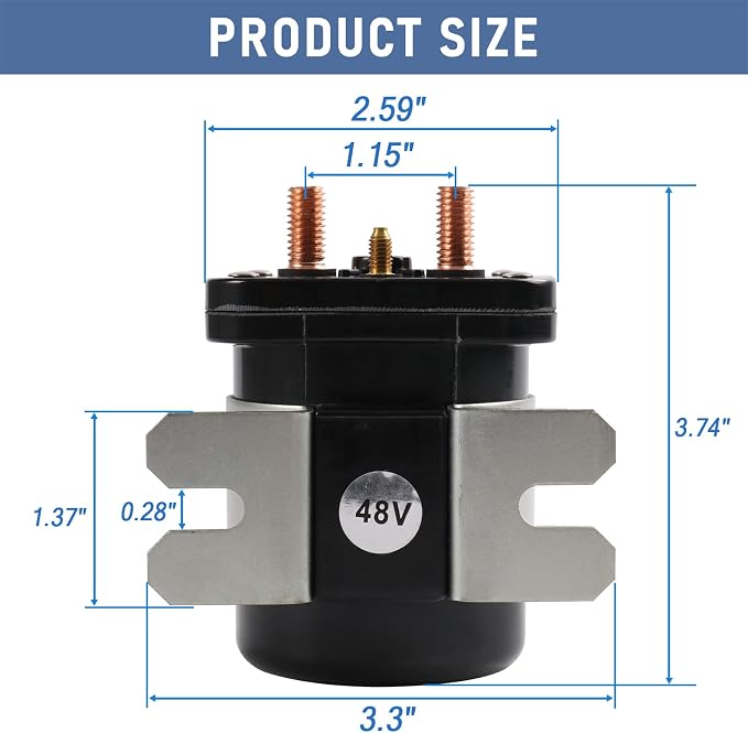 Heavy Duty 48V 4 Terminal Solenoid Heavy Duty 48V Solenoid Relay Switch - Image 4