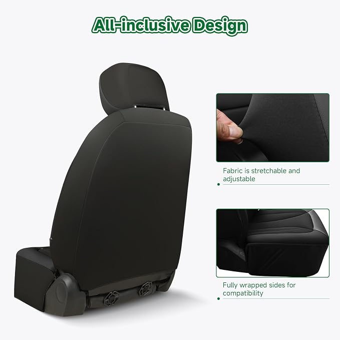 GIANT PANDA Fit GMC Sierra 1500 2500 3500 Front Car Seat Cover, 3D Air Mesh - Image 5