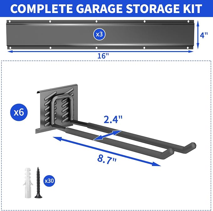 Garage Organization Tool Organizer Wall Mount, 48inch Heavy Duty Garden Tool - Image 7