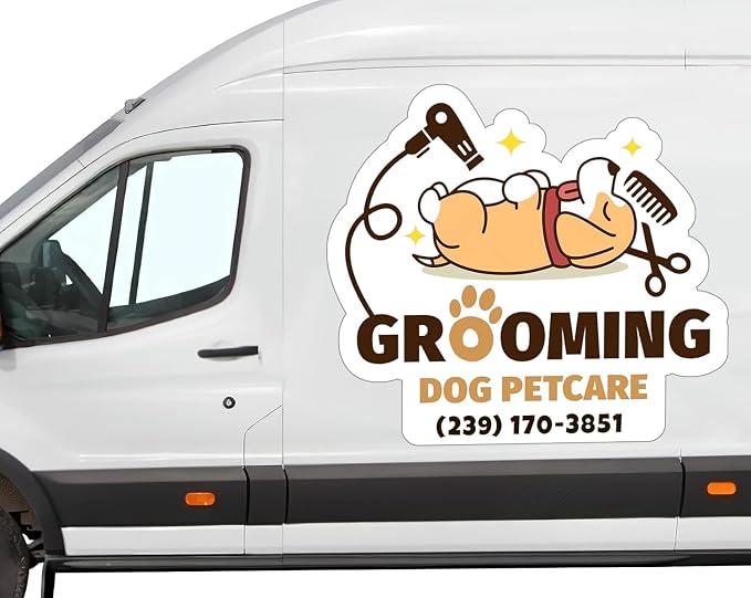 Personalized Car Magnet Sign | Customized Logo by MyHappyCustomizedGifts