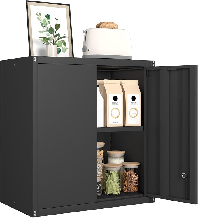 GREATMEET Metal Wall Cabinet, Wall Mounted Cabinet by GREATMEET