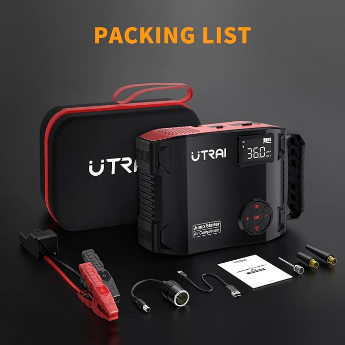 UTRAI Jump Starter with Air Compressor, 6000A 27000mAh Car Starter Jump Box - Image 8