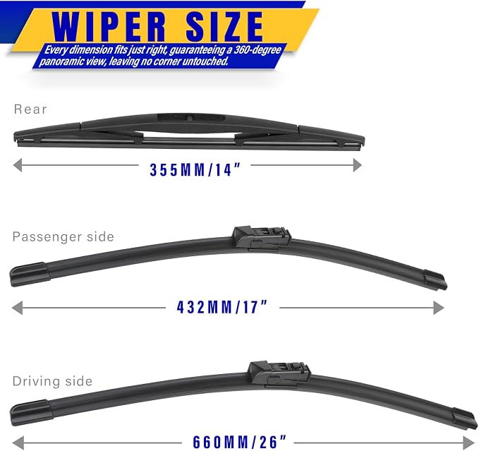 3 wipers Replacement for 2019-2023 2024 Subaru Forester, Windshield Wiper - Image 2