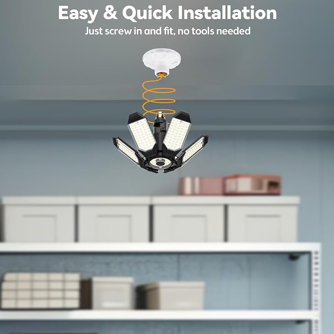LED Garage Light 2 Pack Super Bright 15000LM LED Shop Ceiling Lights 6500K - Image 7