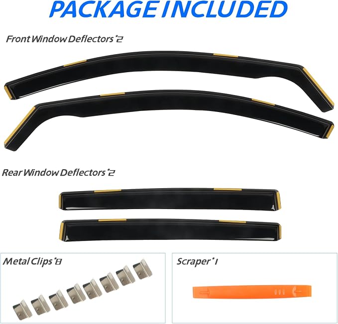 4 PCS in-Channel Window Rain Guards Fit - Image 6