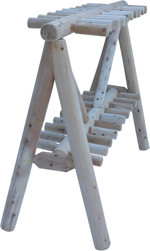 21-Place Freestanding Log Ski Rack Holder, Indoor & Outdoor Snowboard Racks - Image 3
