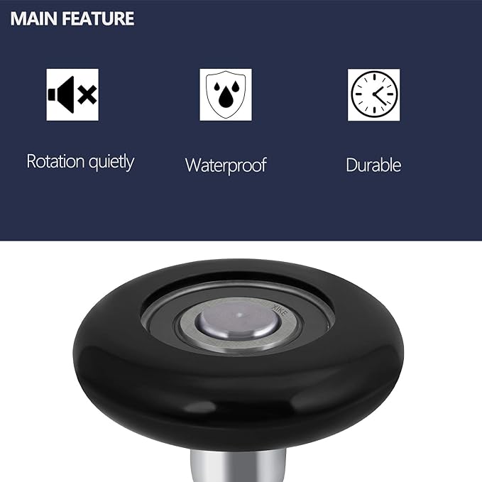 XiKe 10 Pack Black 2" Nylon Garage Door Roller 4" Stem, Quiet/Durable and High - Image 2