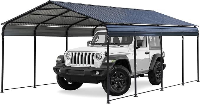 Verano Garden 12 x 20 FT Metal Carport, Heavy Duty Carport Canopy - Image 9