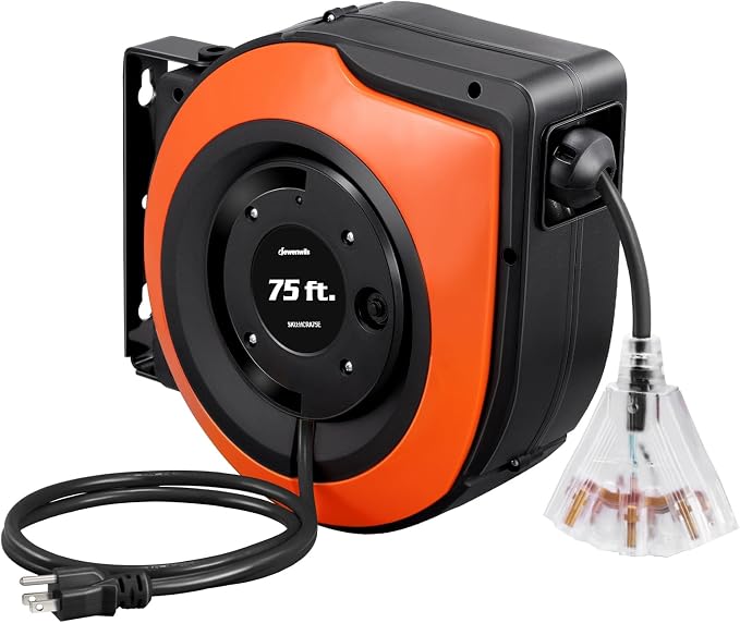 DEWENWILS Retractable Extension Cord Reel, 75 FT Heavy Duty Power Cord by DEWENWILS