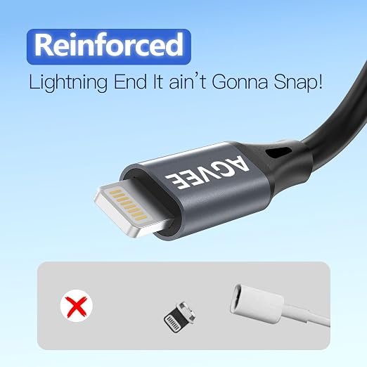 AGVEE 2 Pack 5ft Coiled Short USB to Lightning Charging Cable 3A Fast Charger - Image 6