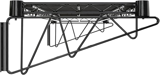 14" x 48" Black Epoxy Wire Wall Mount Shelf - Image 5