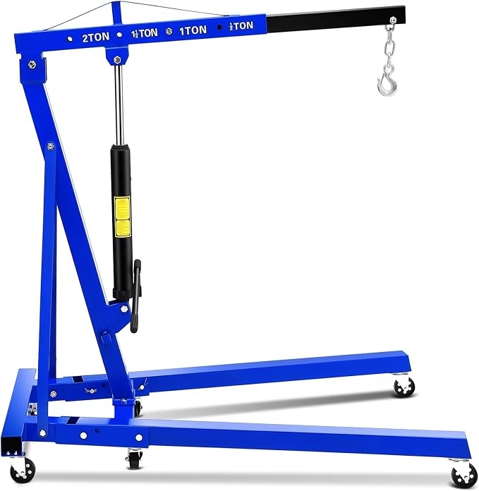 2 Ton Engine Hoist, Hydraulic Cherry Picker Engine Hoist Lift, 4400LBS Heavy - Image 8