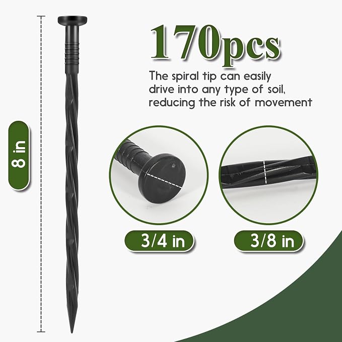 Landscape Edging Stakes, Spiral Nylon Anchoring Spikes - Image 4