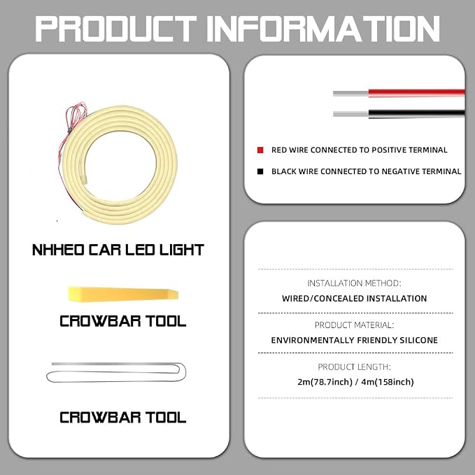 Car LED Strip Light For Trunk, 158Inch IP67 Silicone Waterproof Neon Light - Image 8