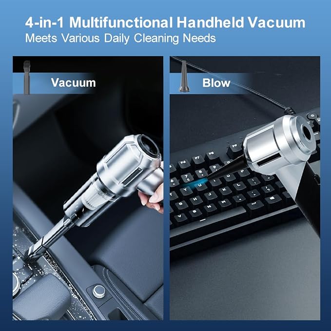 Handheld Foldable Car Vacuum, 4-in-1 18000PA Mini Vacuum Cleaner Portable - Image 4