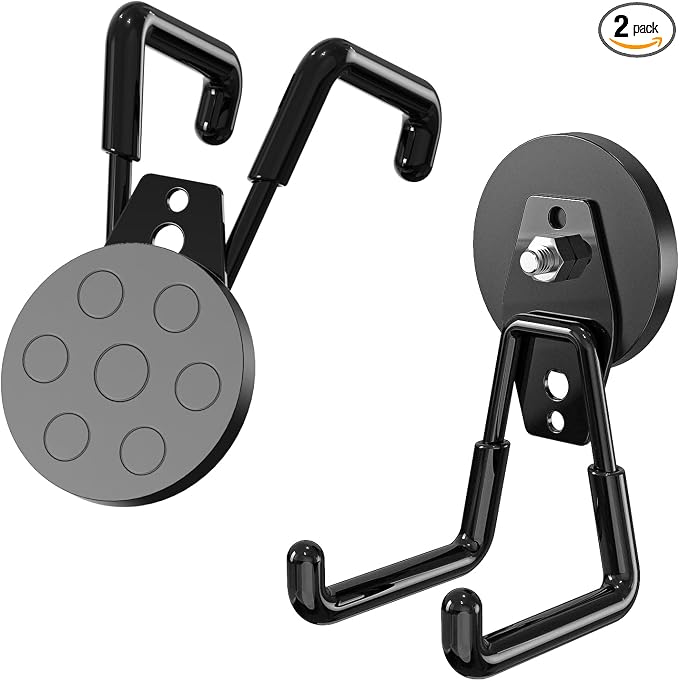 2-Pack Large Heavy-Duty Magnetic Garage Hooks by Hadwoer