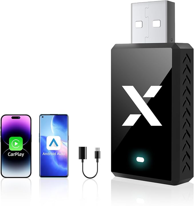 F1 Wireless CarPlay Adapter & Android Auto Adapter – 2-in-1 Car Play Dongle by FEXIER