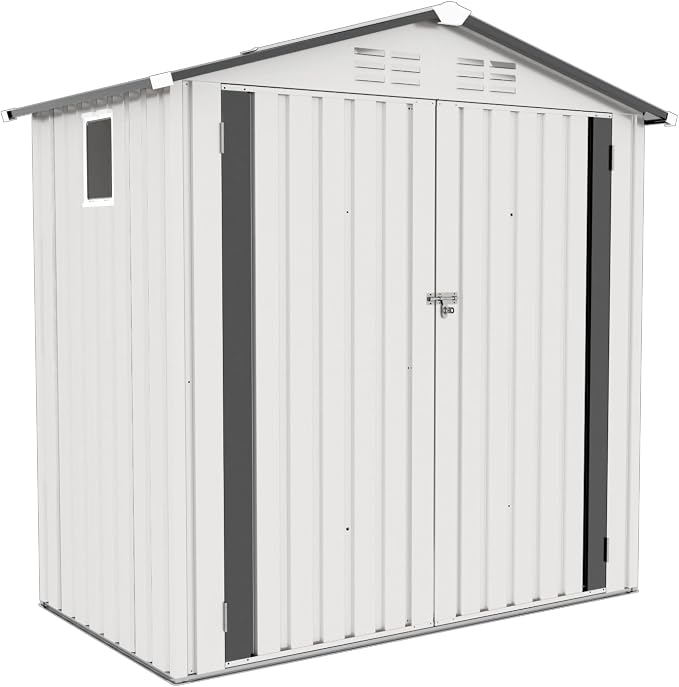 6x3.6FT Storage Shed, Outdoor Galvanized Steel Garden Shed - Image 7