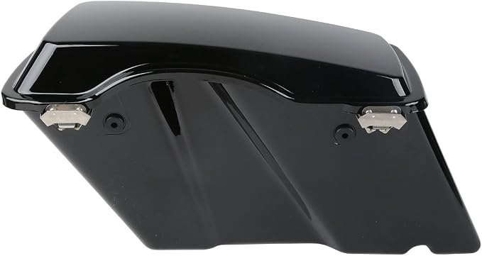 XFMT Motorcycle Saddlebags Vivid Black Hard Saddle Bags Trunk W/Black Latches - Image 4