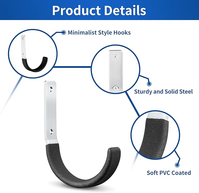 Heavy Duty Steel Garage Hooks, Garage Storage Utility Hooks, Heavy Duty Garage - Image 3