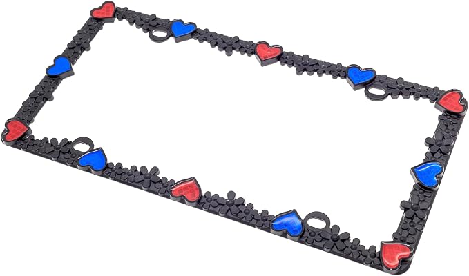 Creathome 3D Daisy Heart License Plate Frame from Pure Zinc Alloy Metal Perfect - Image 7