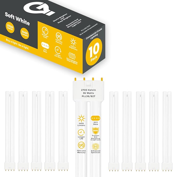 GoodBulb PLL36/827 | 36W 16.5" Twin Tube Compact Fluorescent Light Bulb | 4-pin - Image 2