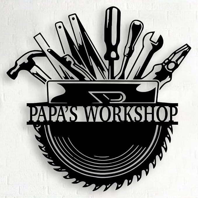Personalized Papa's Workshop Metal Sign by Pamaheart